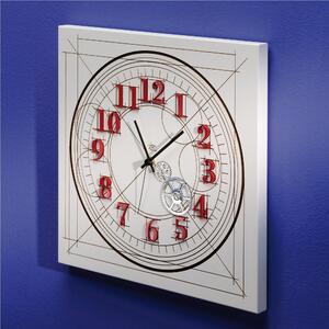 Orologio da parete il legno con intarsi in plexiglass PROJECT 35x35x5 cm in legno Tagliato al laser in legno bianco weng�