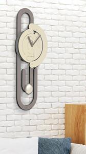Orologio da parete a Pendolo in legno tagliato al Laser GRAFFA 14x21xh68 cm tagliato al laser in legno naturale cacao sabbia