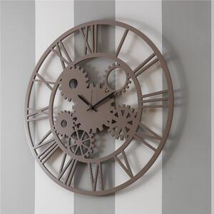 Orologio da parete Rotondo diametro 60 cm in legno INGRANA tagliato al laser in legno Colore Tortora