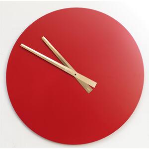 Orologio da parete rotondo il legno Laccato Diametro 60x5 cm in legno con lancette colore oro