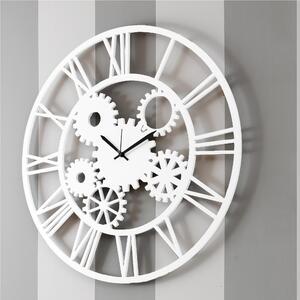 Orologio da parete Rotondo diametro 60 cm in legno INGRANA tagliato al laser in legno Colore bianco