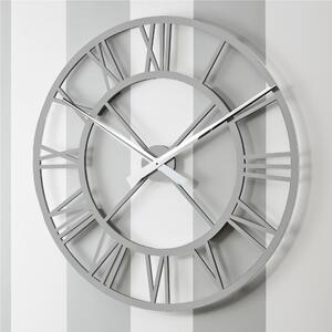Orologio da parete Rotondo diametro 80 cm in legno IMPERO tagliato al laser in legno laccato grigio opaco
