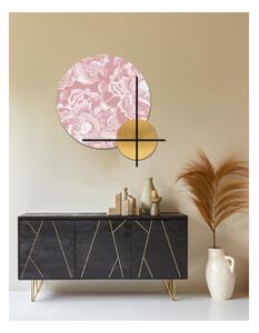 Set di 2 pannelli moderno con stampa florale sui toni del rosa CLOE rotondi dimensioni 80X50 cm Legno toni floreali sul rosa