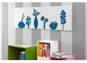 Pannello da parete, quadro da parete SAHARA 120xh40cm pannello orizzontale colore bianco intarsi in legno colore petrolio
