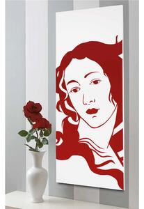 Pannello da parete, quadro da parete venere 50xh120cm pannello legno colore bianco intarsi in plexiglass rosso