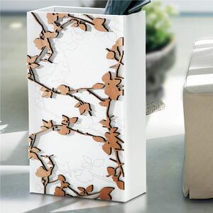 PORTAOMBRELLI Rettangolare GLORIA 30x15xh50 cm in Legno tagliato al laser colore bianco legno naturale