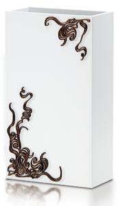 PORTAOMBRELLI Rettangolare, Vento 33x22xh53 cm in Legno bianco con intarsi al laser legno weng�