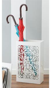 PORTAOMBRELLI Rettangolare Arabian 33x22xh53 cm in Legno laccato bianco decoro laser