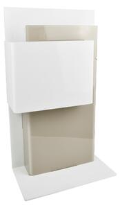 Portaombrelli Rettangolare con due vaschette anche per gli ombrellini Z DESIGN 30x15xh60 cm in plexiglass Bicolore bianco Tortora