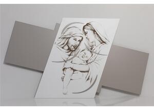 Pannello da parete in legno con marcatura al laser GIOIA 130x75xh8 cm colore Bianco, ghiaia decori ghiaia