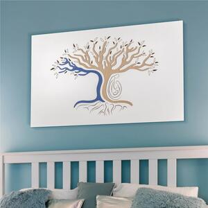 Pannello da parete in legno con marcatura al laser GIOIOSO 100x60xh1,6 cm colore Bianco,Legno Naturale,Avio