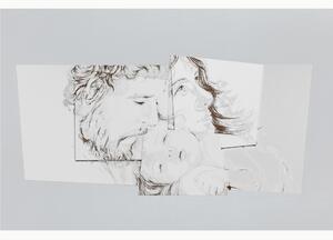 Pannello da parete, Un capoletto raffigurante la maternit� BETLEMME 140x67x1,6 cm Pannello in legno laccato bianco su bianco con marcatura laser