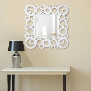 Specchiera da parete in legno tagliata al laser ILLUSION 53x53xh 6 cm cornice colore Bianco