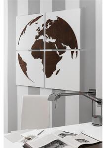 Set Pannelli da parete in legno con intarsi in legno Linea Globo 4 pezzi 100x100xh1,5 cm legno di faggio colore Weng�