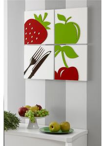 Set Pannelli da parete in legno con intarsi in legno Linea Golosit� pezzi 60x60xh1,5 cm legno di faggio colore multicolor