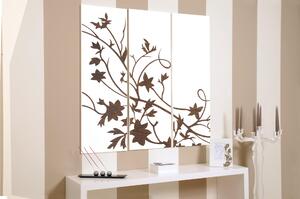 Tris Pannelli da parete in legno CELTICO 120xh120 cm pannellI colore bianco intarsi in legno colore weng�