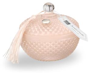 Cera profumata con all'esterno Scatola in vetro rotonda diametro 9x h8,5cm - colore Rosa