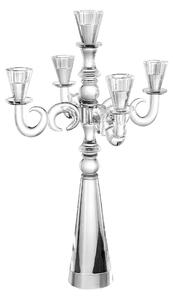 Candelabro Cristallo 5 fiamme in cristallo dimensioni 34x34xh 53 cm uno colore trasparente, cristallo K9