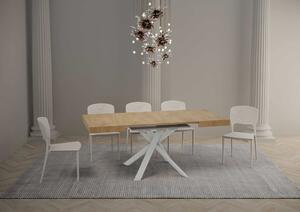 CasaArredoStudio Tavolo Clerk 90x90 allungabile telaio bianco - bianco frassino, 90x90 (allungabile fino a 194 cm)