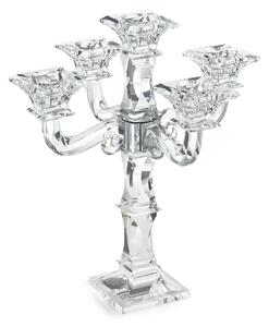 Candelabro Cristallo 5 fiamme in cristallo dimensioni 28xh 31cm uno colore trasparente, cristallo K9