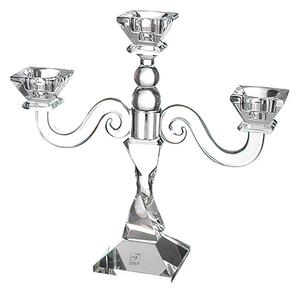 Candelabro Cristallo 3 fiamme in cristallo cm h 25,5 uno colore trasparente, cristallo K9