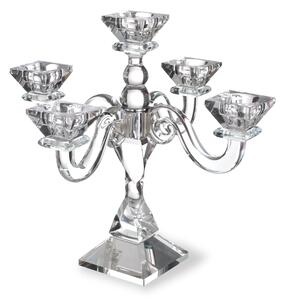Candelabro Cristallo 5 fiamme in cristallo 33xh 32 cm uno colore trasparente, cristallo K9 in scatola regalo