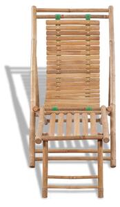 Sedia a Sdraio da Esterno con Poggiapiedi in Bambù