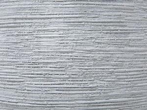 Vaso tondo in fibra di argilla e pietra bianca 50 x 50 x 39 cm interni esterni giardino terrazzo Beliani
