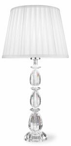 Lampada da tavolo in Cristallo SOGNO BIG in Cristallo K 9 diametro 30x30xh 59 cm con paralume Plissettato 38x38 cm