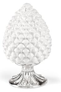 Pigna Bianca con base Argento, diametro 11xh20 cm h20 cm in scatola regalo, regalo