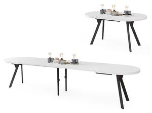Tavolo ovale allungabile EXPANSO Bianco Opaco / gambe nere