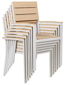 Set di 6 sedie da giardino beige e alluminio bianco resistenti agli agenti atmosferici Beliani