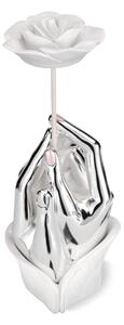 Profumatore in resina mani Argento base bianca, dimensioni h18 cm in scatola regalo, regalo o bomboniera