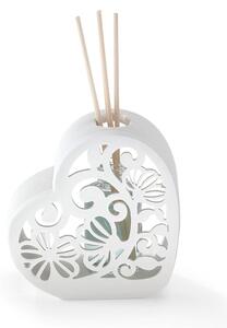 Profumatore cuore comunione, cresima bianco Luna 10x4,5xh10,5 cm in scatola regalo , bomboniera