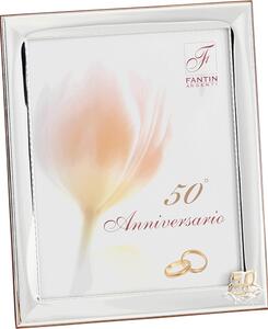 Portafoto da appoggio 50 anni anniversario Liscia cordoncino PER FOTO 10x15 cm in argento