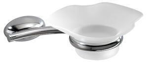 Portasapone sospeso In ottone cromato con vaschetta in vetro 17x12xh4 cm Linea Duemila garanzia sulla cromatura anni 5 Plus inox lucido