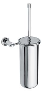 Porta scopino da bagno sospeso con bossolo in ottone cromato DECO 15x13xxh37 cm stile Retro garanzia 5 anni contro la ruggine colore inox lucio
