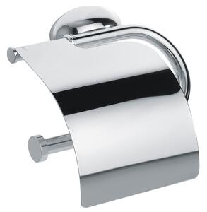 Portarotolo di carta igienica con coperchio in ottone Cromato16x8xh9 cm Linea Duemila Plus in ottone cromato Garantito 5 anni finitura inox lucido