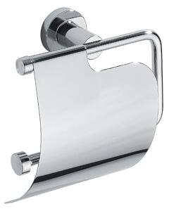 Porta rotolo con coperchio in ottone, da bagno carta igienica, DECO 12,5x6,5xh10 cm Stile Retr� in ottone cromato cromo lucido