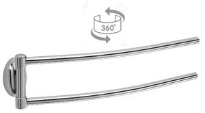 Porta Salviette Doppio Snodato in ottone cromato 40 cm dimensioni 36xh9 cm linea Duemila Plus Garanzia 5 anni contro la ruggine Acciaio inox Lucido