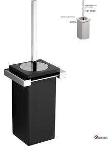 Porta scopino da terra con bossolo in resina poliestere OSCAR 9,5x8,5xh35,5 cm - peso 1,12 stile moderno colore nero