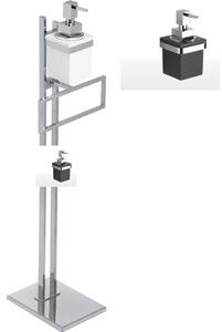 Piantana portasalviette in ottone cromato compatta salva spazio 19x14xh70 cm -Peso 4,1 kg dispenser nero ottone finitura inox lucido