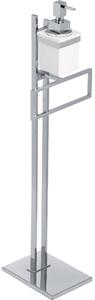 Piantana portasalviette in ottone cromato compatta salva spazio 19x14xh70 cm -Peso 4,1 kg ottone finitura inox lucido