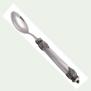Cucchiaino da Caff� Arianna Set di 6 cucchiaini in acciaio 18.10 AISI430 Lunghezza 16,5 cm effetto madreperlato con ghiera metallica lavabile in lavastoviglie Grigio