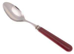 Cucchiaio da Tavola/Minestra modello Mistral Set di 6 Pezzi in acciaio 18.10 Lunghezza 26 cm manico in PPL lavabile in lavastoviglie Bordeaux
