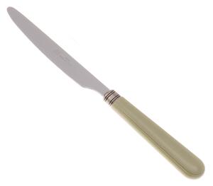 Coltello tavola seghettato MOD Mistral Set di 6 Pezzi in acciaio 18.10 Lunghezza 26 cm manico in PPL lavabile in lavastoviglie colore Salvia