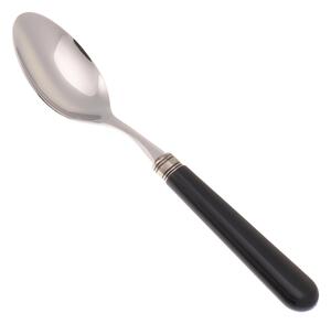 Cucchiaio da Tavola/Minestra modello Mistral Set di 6 Pezzi in acciaio 18.10 Lunghezza 26 cm manico in PPL lavabile in lavastoviglie Nero