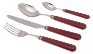 Servizio Posate colorate 24 Pezzi MISTRAL in acciaio inox 18/10 manico in PPL spessore 2,5 mm colorato Bordeaux