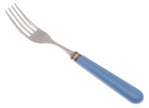 Forchetta tavola MIstral Set di 6 Pezzi in acciaio 18.10 AISI430 Lunghezza 26 manico in polipropilene PPL con ghiera metallica lavabile in lavastoviglie Azzurro