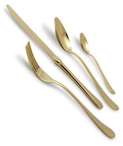 Servizio Posate 4 pezzi Rivadossi Modello Serena IN PVD Oro Lucido acciaio inox 18.10 AISI304 2.5 mm in Confezione di cartone
